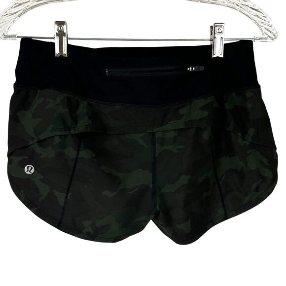 Lululemon Speed Up Short 2.5" Incognito Camo Multi Green Black Women's Sz 4 EUC - Picture 2 of 10